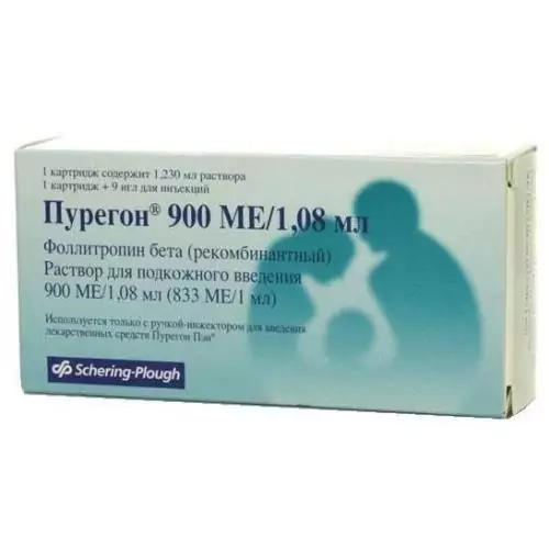 Пурегон р-р д/и п/к 900МЕ/1,08мл карт с игл инъек N1(Фоллитропин бета)