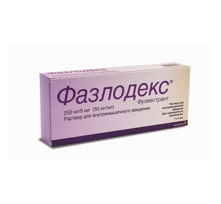 Фазлодекс р-р д/и в/м 250мг/5мл шпр комп игл 5мл N1(фулвестрант)