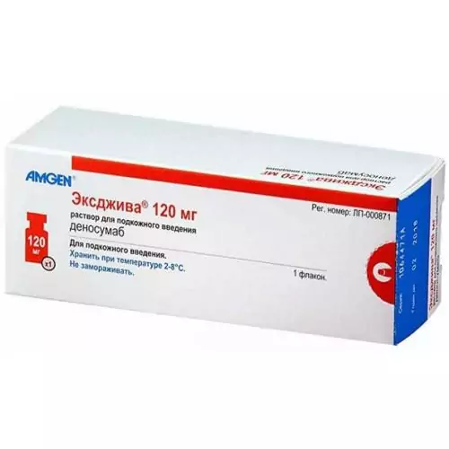 Эксджива р-р д/и п/к 120мг 70мг/мл 1.7мл.фл. N1(деносумаб)