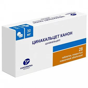Цинакальцет канон таблетки 30мг № 28 (цинакальцет)