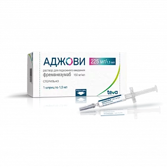 Аджови р-р д/и п/к 150мг/мл 1,5мл №1 (фреманезумаб)