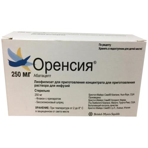 Оренсия лиоф д/конц д/инф 250мг фл шпр бессилик 262.5мг N1(Абатацепт)