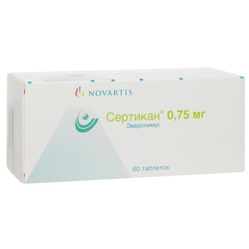 Сертикан таб. 0.75мг. N60(эверолимус)